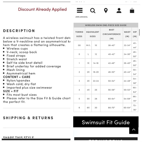 TORRID burgundy skirted one piece, 4X. - Picture 12 of 12